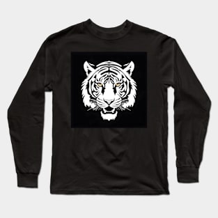 Majestic tiger in black and white vector - 2 Long Sleeve T-Shirt